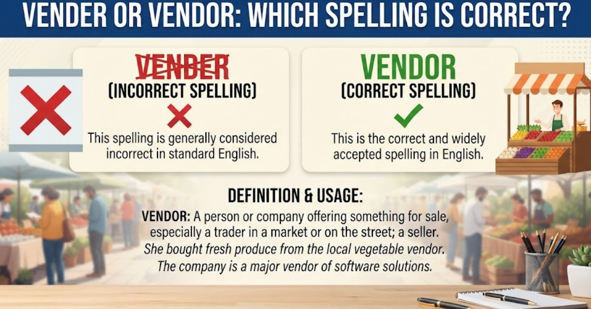 Vender or Vendor: Which Spelling Is Correct